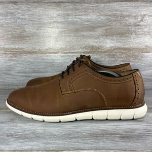 Johnston & Murphy Men’s Holden Plain Toe Brown Leather Oxfords Size 12